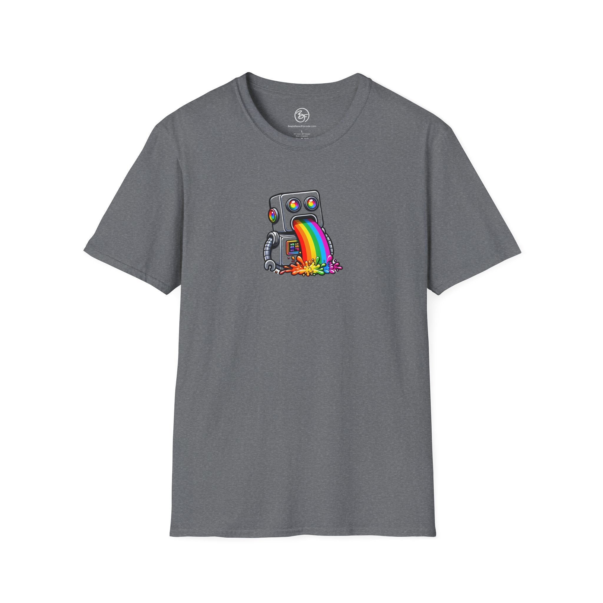 "BTS at Bespattered Facade" Rainbow Robot Unisex Softstyle T-Shirt