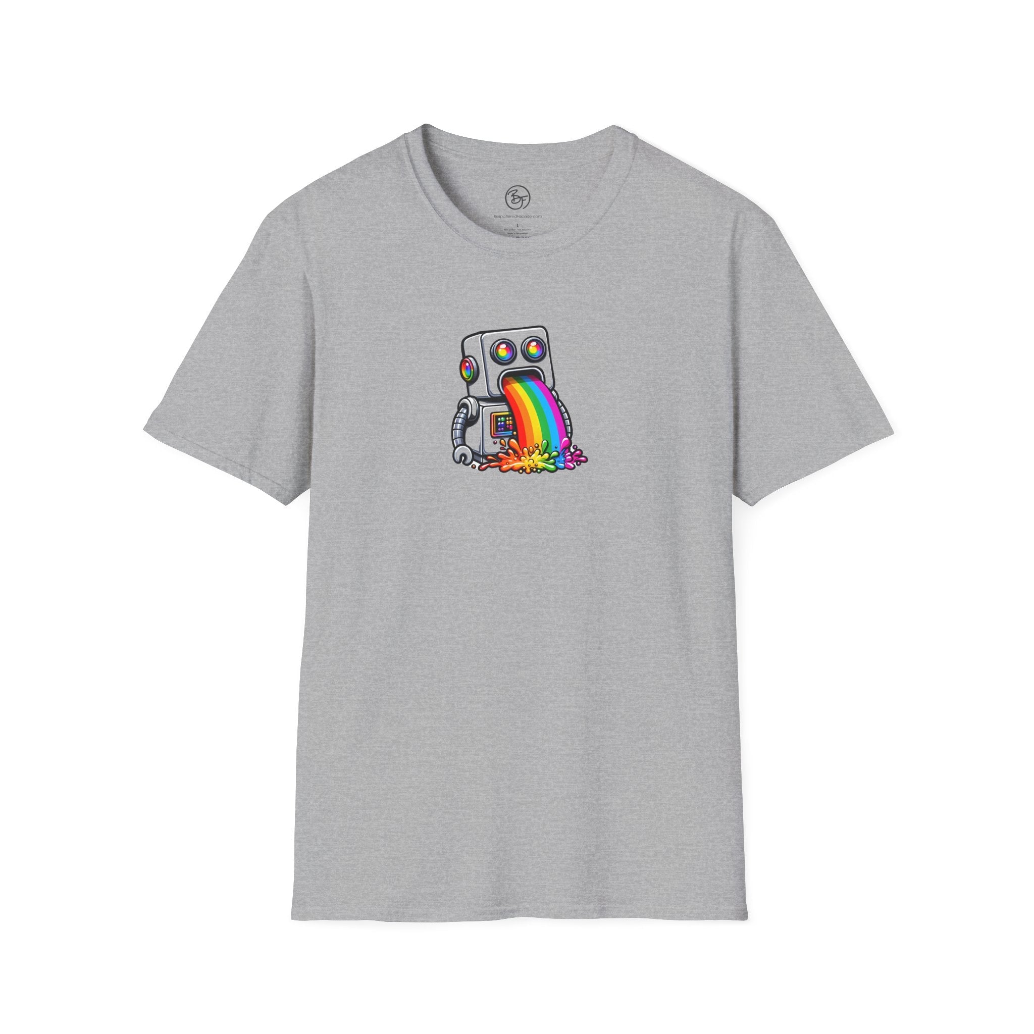 "BTS at Bespattered Facade" Rainbow Robot Unisex Softstyle T-Shirt