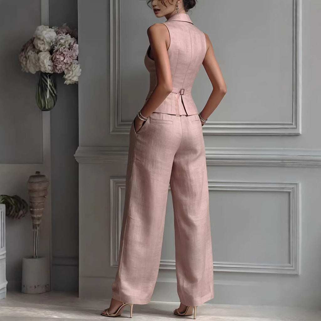 Women's Sleeveless Vest and Casual Pants Set Two-Piece Outfit