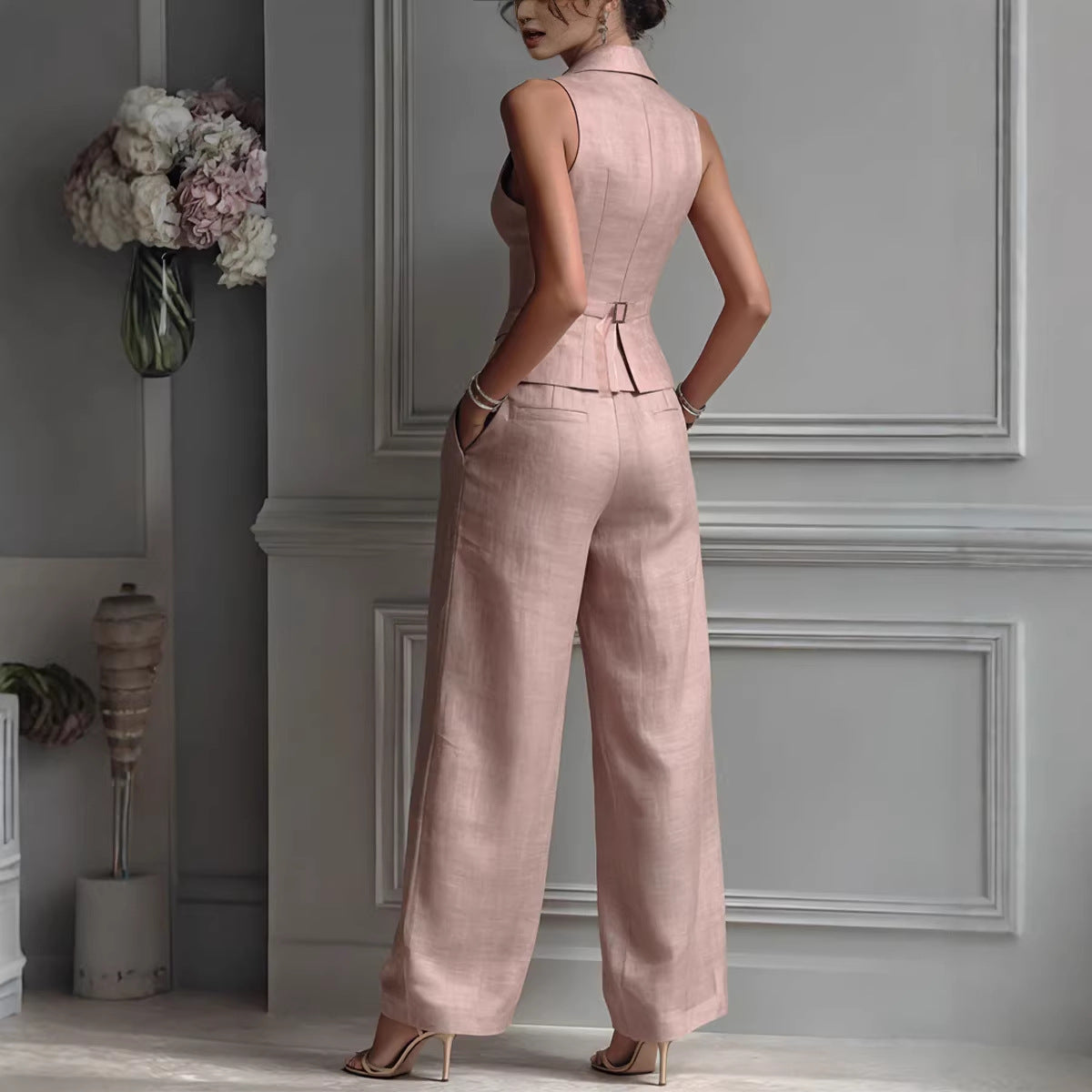 Women's Sleeveless Vest and Casual Pants Set Two-Piece Outfit