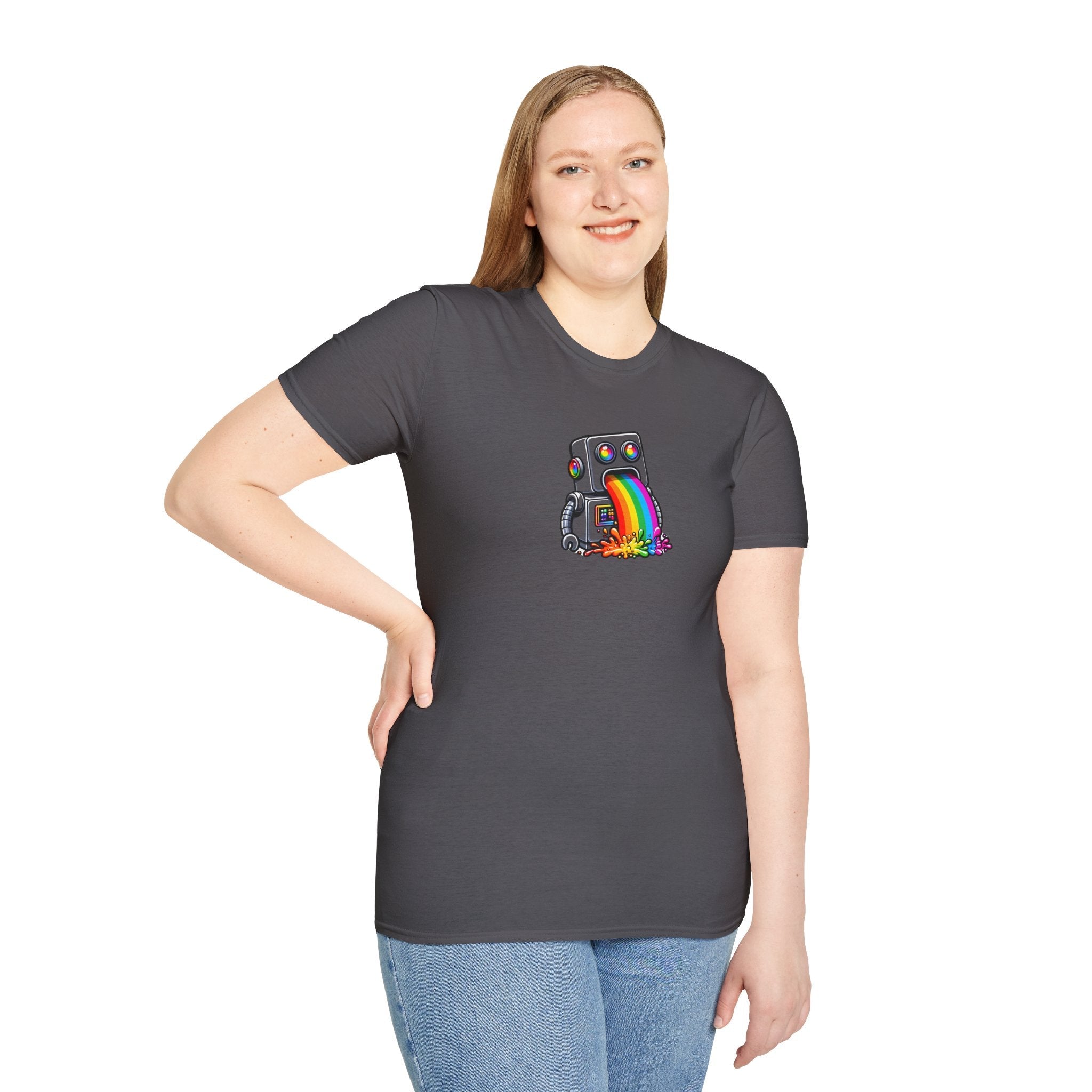 "BTS at Bespattered Facade" Rainbow Robot Unisex Softstyle T-Shirt