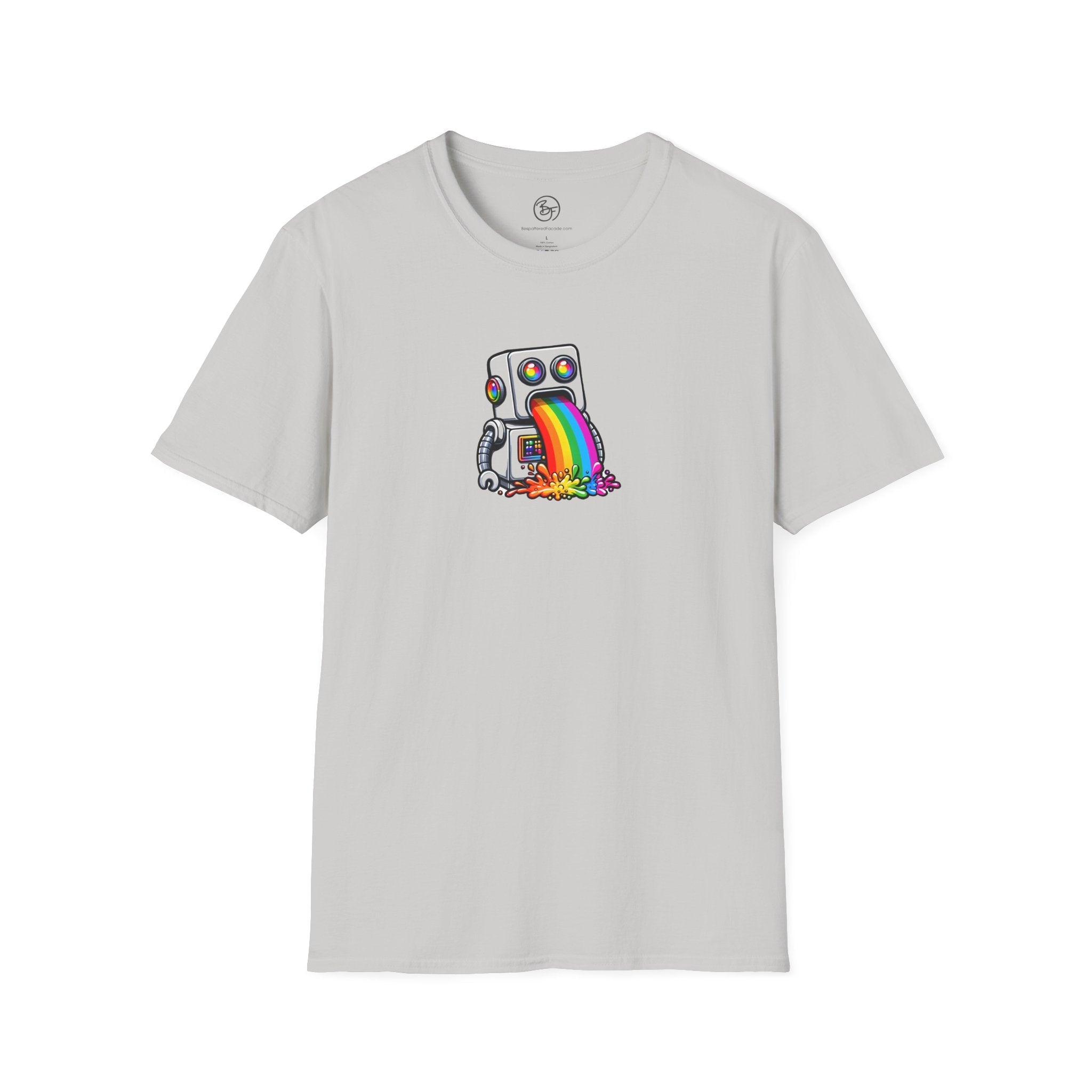 "BTS at Bespattered Facade" Rainbow Robot Unisex Softstyle T-Shirt