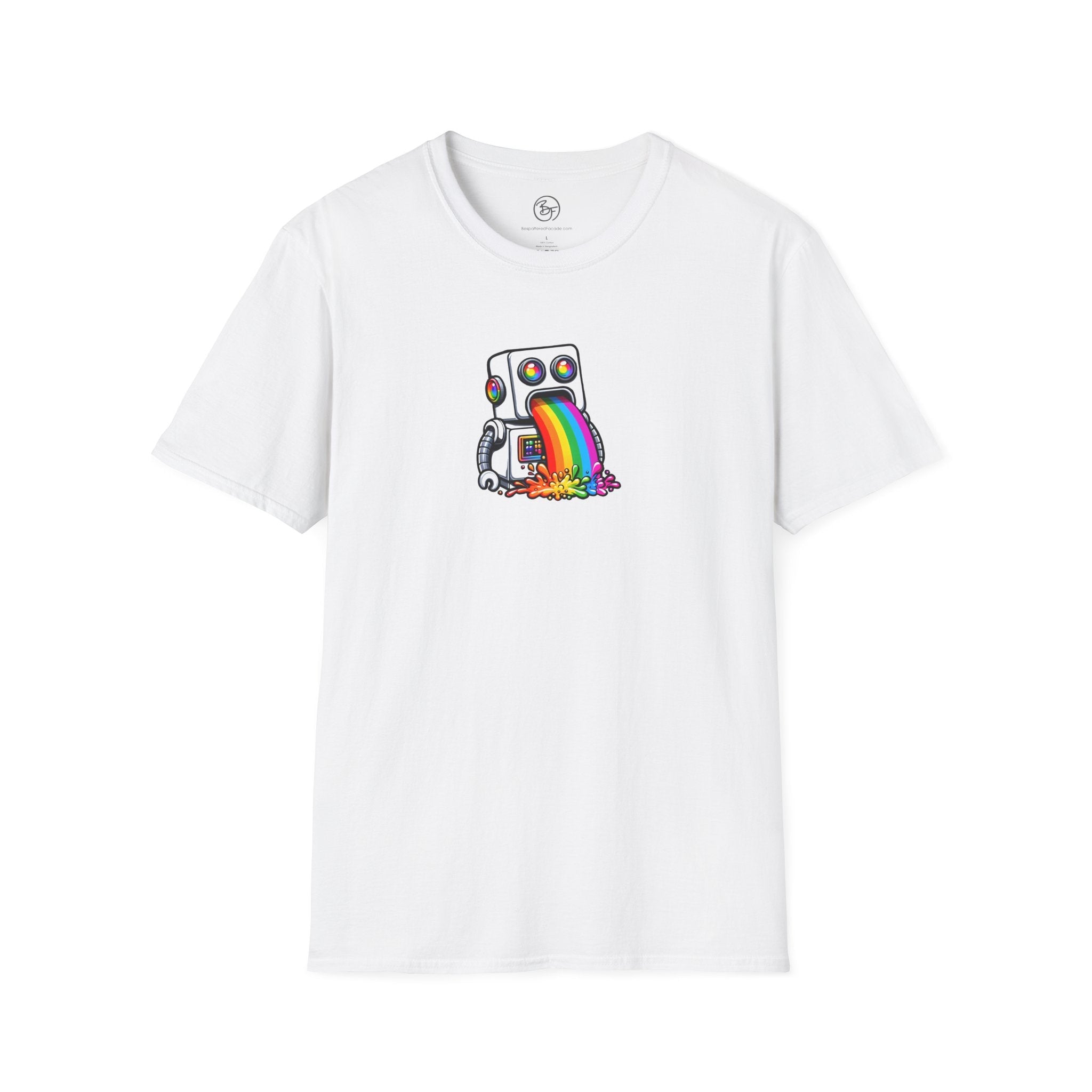 "BTS at Bespattered Facade" Rainbow Robot Unisex Softstyle T-Shirt