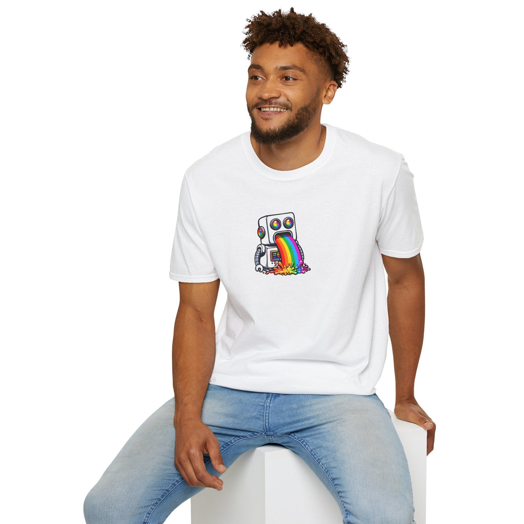 "BTS at Bespattered Facade" Rainbow Robot Unisex Softstyle T-Shirt