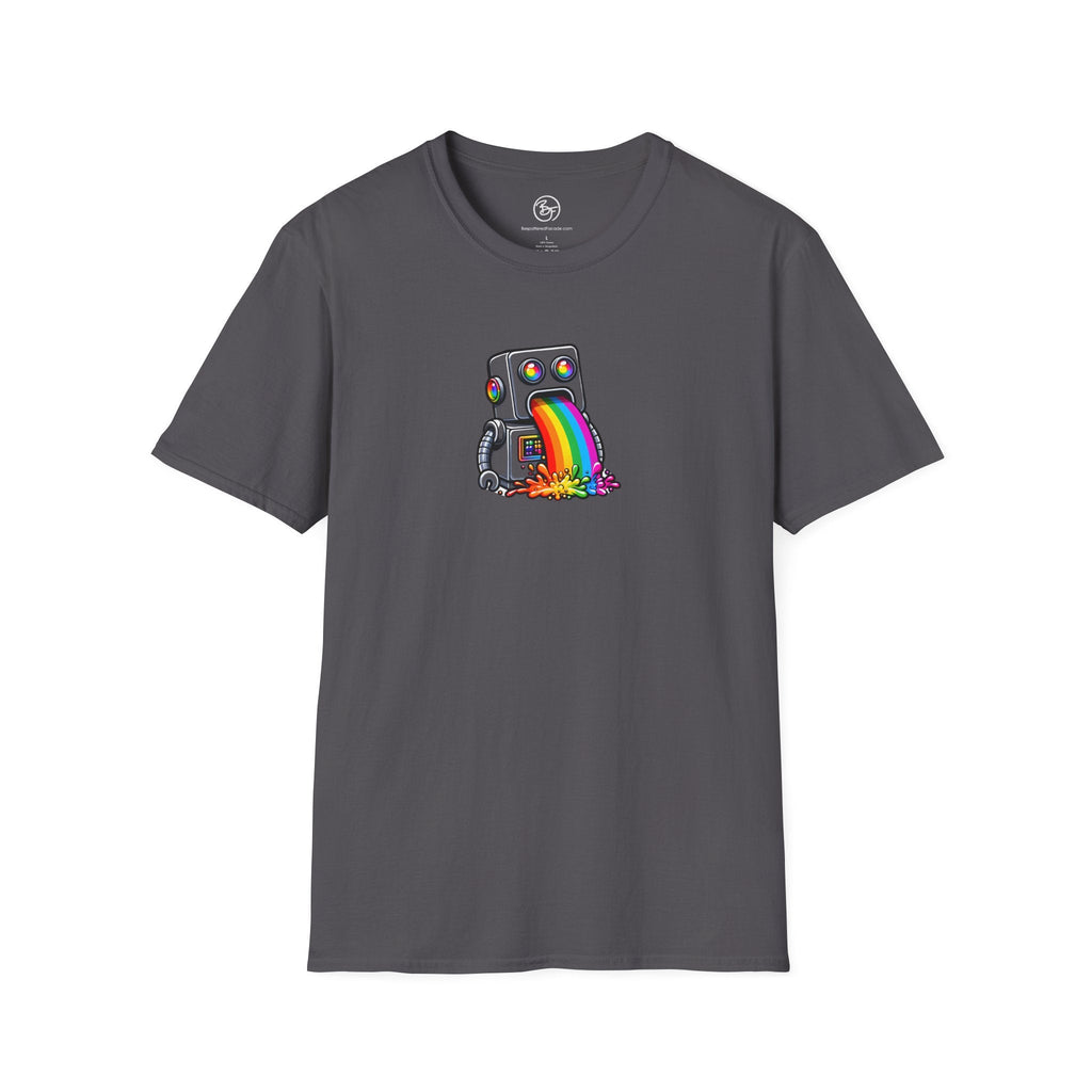 "BTS at Bespattered Facade" Rainbow Robot Unisex Softstyle T-Shirt