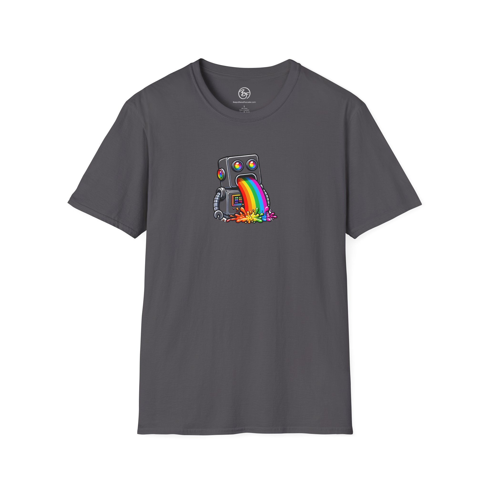 "BTS at Bespattered Facade" Rainbow Robot Unisex Softstyle T-Shirt