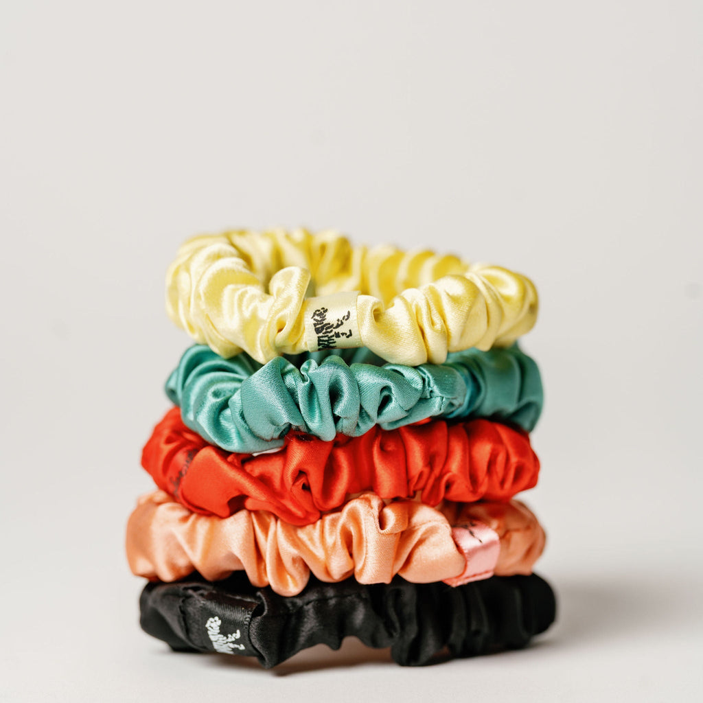 Organic Silk Small Scrunchie Jade Green