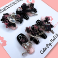 Blackpink-Inspired Press-On Nails – Gothic Rose Concert Set